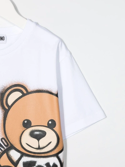 Shop Moschino Teddy-bear Print Cotton T-shirt In White