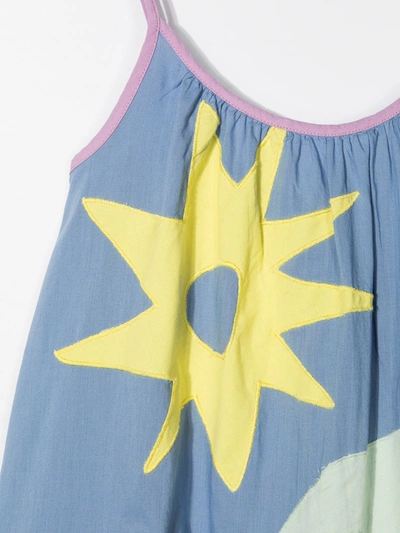 Shop Stella Mccartney Palm Tree Patches Dress In Blue