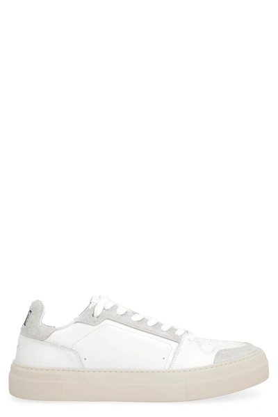 Shop Ami Alexandre Mattiussi Leather Low-top Sneakers In White