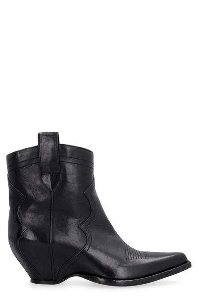 Shop Maison Margiela Pointy-toe Cowboy Boots In Black