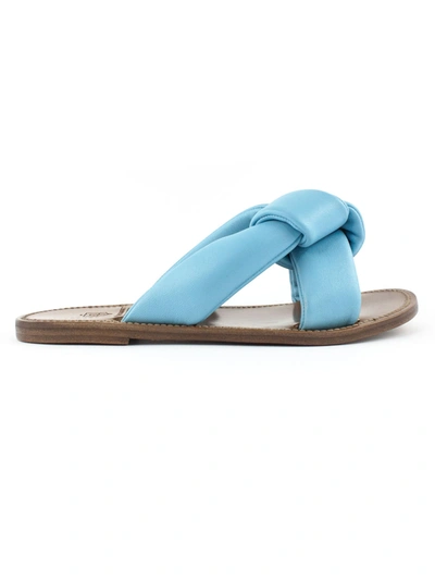 Shop Silvano Sassetti Light Blue Leather Low Sandals In Azzurro