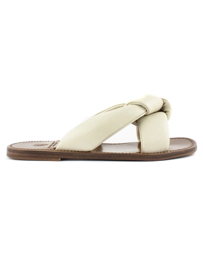Shop Silvano Sassetti Beige Leather Low Sandals