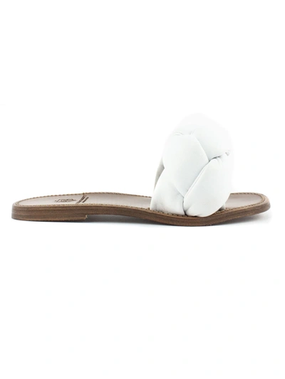 Shop Silvano Sassetti White Leather Low Sandals In Bianco