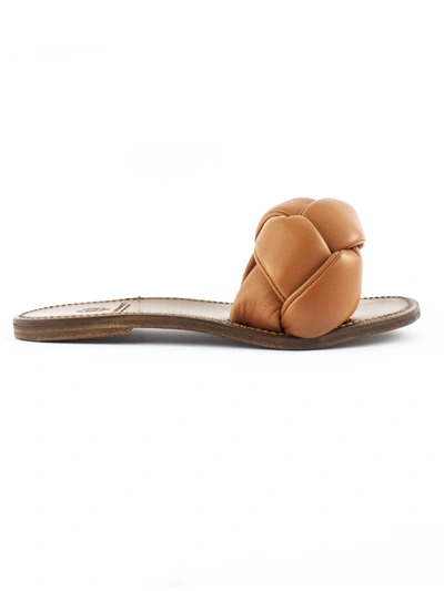 Shop Silvano Sassetti Brown Leather Low Sandals In Cuoio