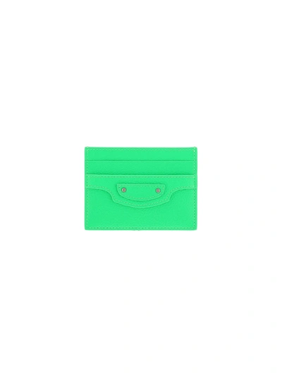 Shop Balenciaga Card Holder In Green