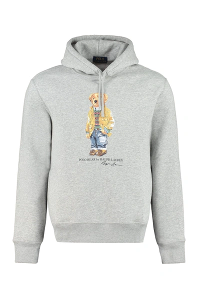 Shop Polo Ralph Lauren Printed Hoodie In Grey