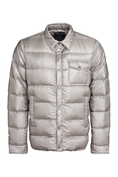 Shop Add Down Jacket With Snaps In Grey