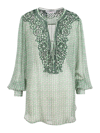 Shop Ermanno Scervino Silk Blouse In Green