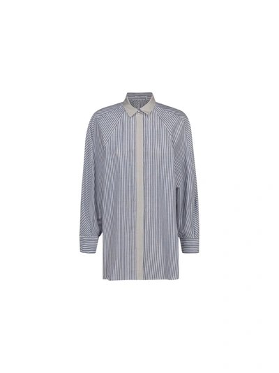 Shop Agnona Shirt In Indigo