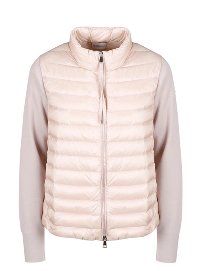 Shop Moncler Cardigan Tricot In Pink & Purple