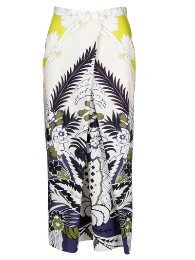 Shop Valentino Printed Poplin Skirt In Multicolour
