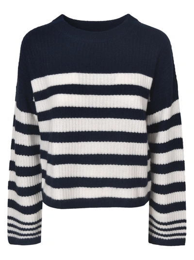 Shop 360 Sweater Striped Sweater In Navy/chalk