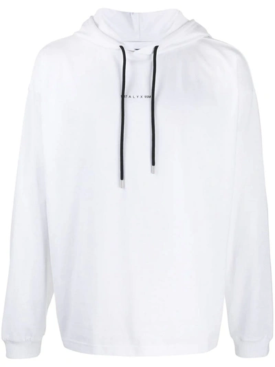 Shop Alyx White Cotton-blend Hoodie In Bianco