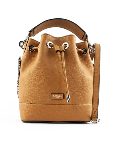 Shop Lancel Grained Cow Leather Bucket Bag In Cammello