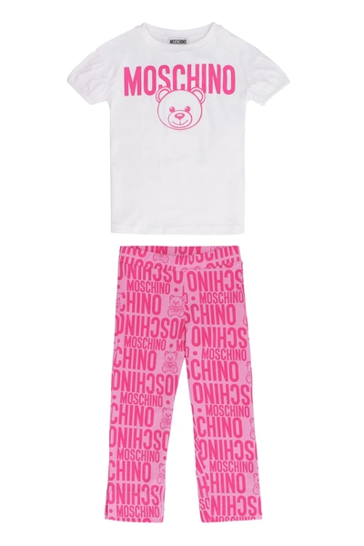 Shop Moschino Cotton T-shirt And Leggings Set In Multicolor