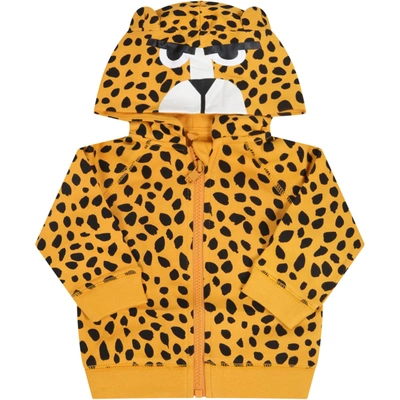 Shop Stella Mccartney Orange Sweatshirt For Babykids With Cheetah