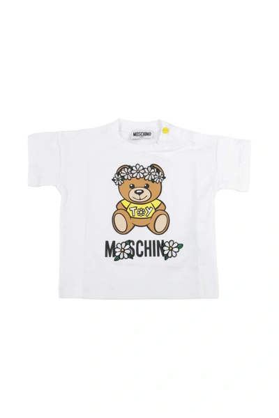 Shop Moschino T-shirt In Bianco Ottico