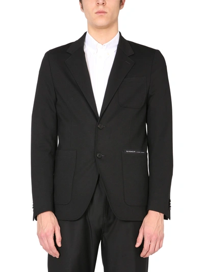 Shop Givenchy Single-breasted Jacket With Logo In Black