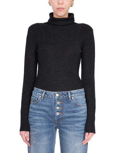 Shop Ganni Turtle Neck Sweater In Grey