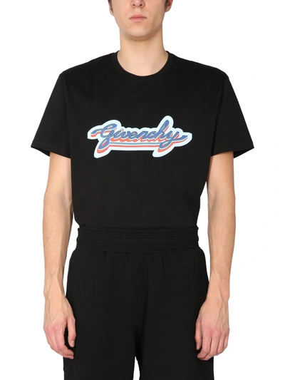 Shop Givenchy T-shirt With Retro Logo In Black