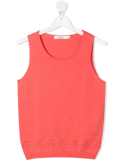 Shop Bonpoint Teen Sleeveless Knitted Top In Pink