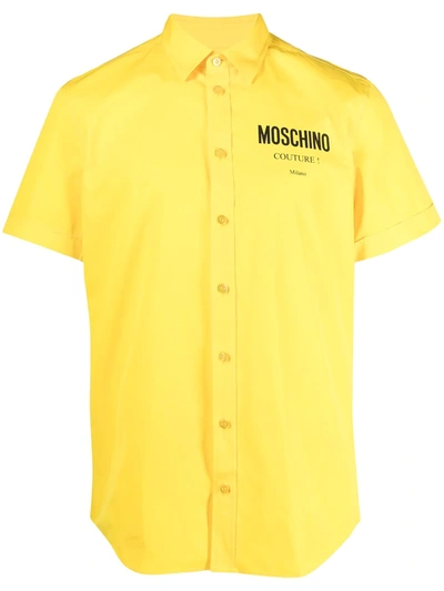 Shop Moschino Couture Logo-print Shirt In Yellow