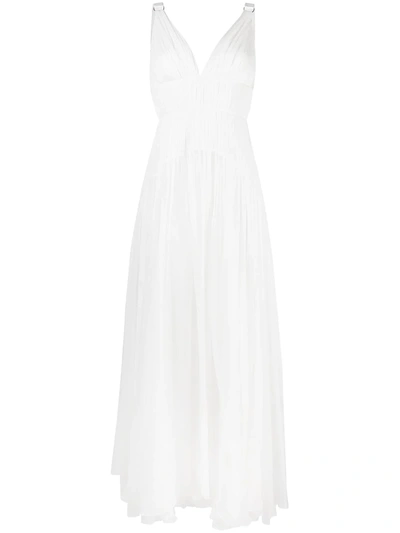 Shop Maria Lucia Hohan Dottie Sleeveless Maxi Dress In White