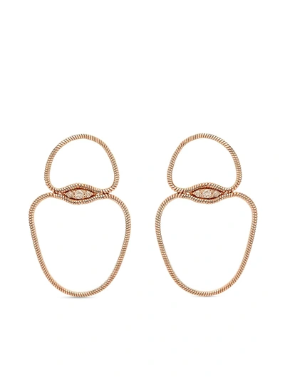 Fernando Jorge 18kt Rose Gold Diamond Small Chain Earrings In Gold