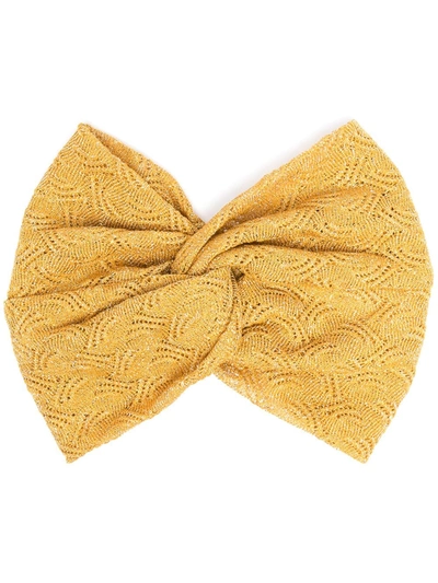 Shop Missoni Fine-knit Turban In Yellow