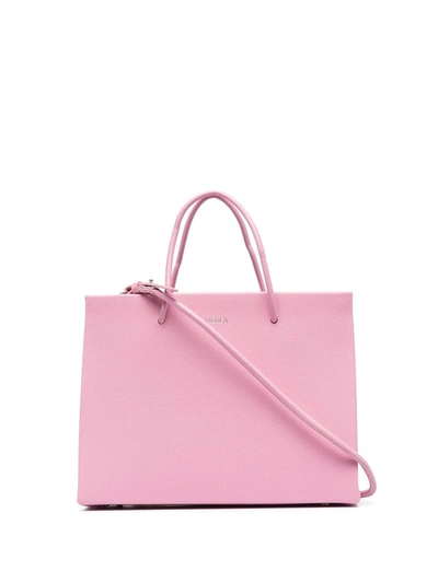 Shop Medea Hanna Leather Tote Bag In Pink