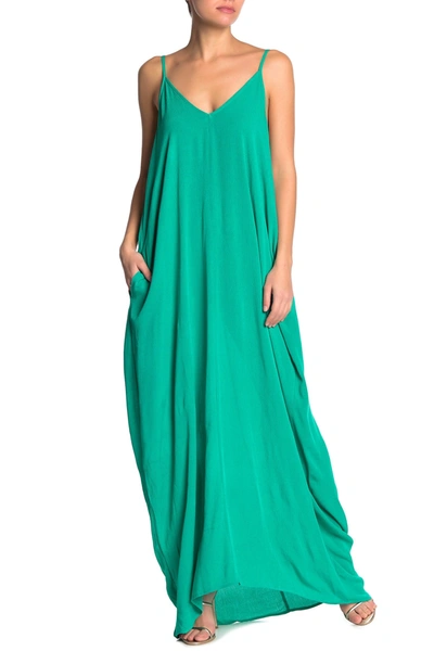 Shop Love Stitch Gauze Maxi Dress In Bright Emerald