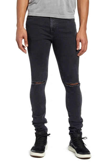 Shop Monfrere Greyson Skinny Fit Jeans In Distressed Gris