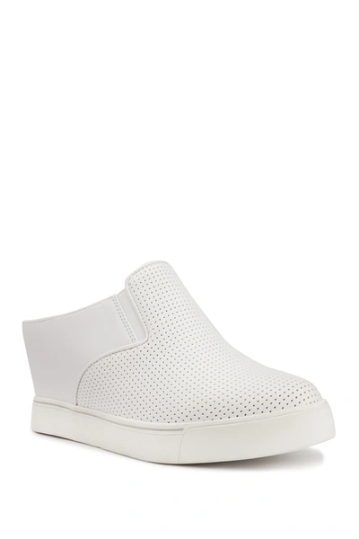 Shop Sugar Kallie Slip On Flatform Sneaker In White Perf Pu