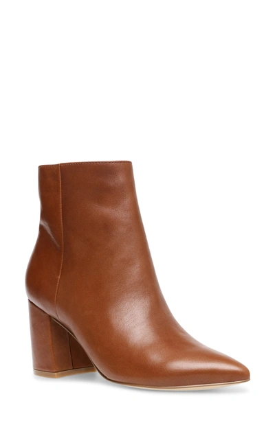 Shop Steve Madden Nadalie Pointed Toe Bootie In Cognac Leather