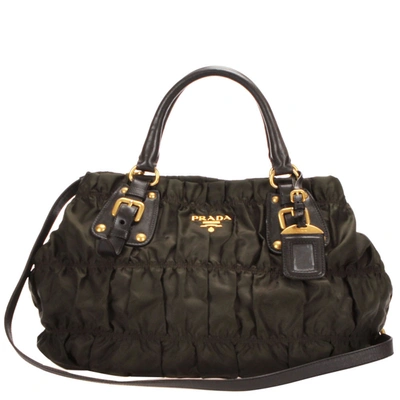 Pre-owned Prada Black Nylon Tessuto Gaufre Bag
