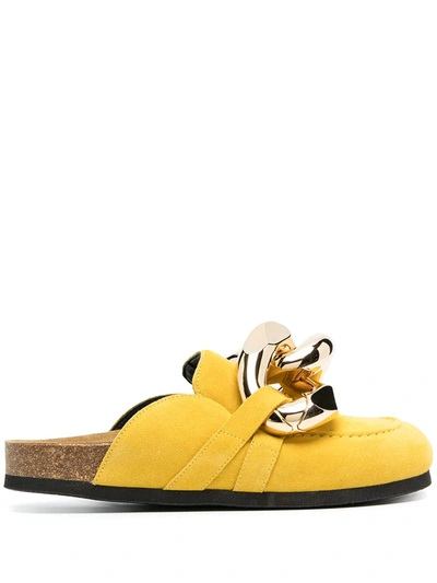 Shop Jw Anderson Chain-embellished Mules In Yellow