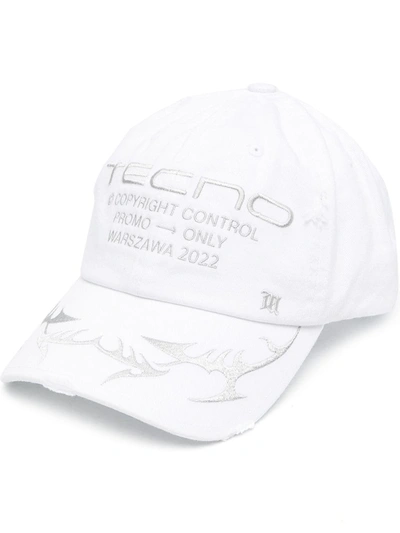 Shop Misbhv Tecno-embroidered Baseball Cap In White