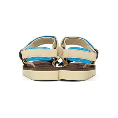 Shop Suicoke Brown & Off-white Depa-ecs Sandals In Brown/cream