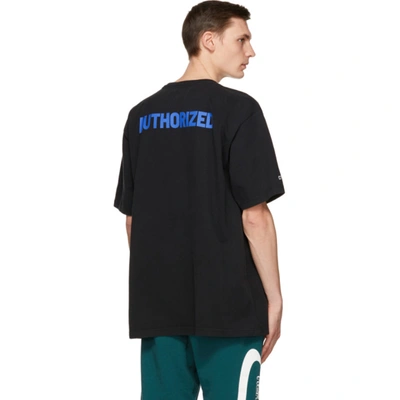 Shop Heron Preston Black Heron A.f. T-shirt In Black Blue