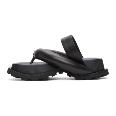 Shop Jil Sander Black Oversize Strap Sandals In 001 Black