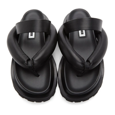 Shop Jil Sander Black Oversize Strap Sandals In 001 Black