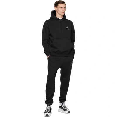 Shop Nike Black Fleece Jumpman Air Hoodie In Black/white