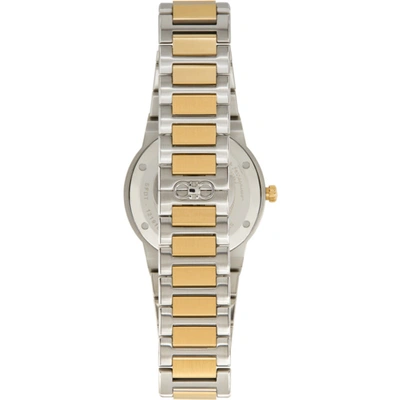 Shop Ferragamo Silver & Gold F-80 Classic Watch In Silver Sunray - Lumi