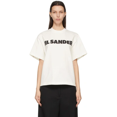 Shop Jil Sander Off-white Logo T-shirt In 102 Off Whi