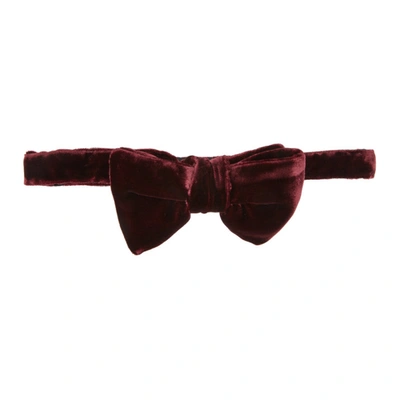 Shop Tom Ford Burgundy Velvet Bow Tie In R Brgndy