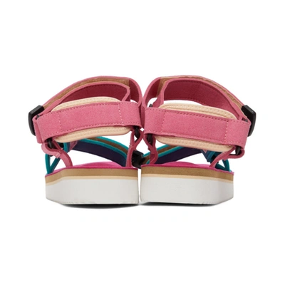 Shop Suicoke Blue & Pink Depa-ecs Sandals In Turquoise P