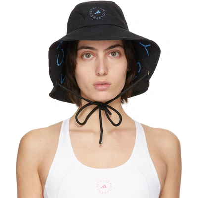 Shop Adidas By Stella Mccartney Black Logo Bucket Hat