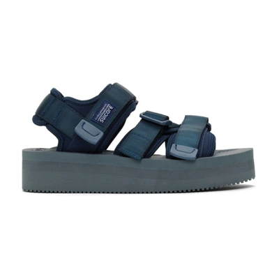 Shop Suicoke Navy Kisee-vpo Platform Sandals