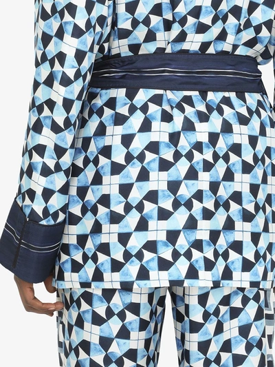 Shop Dolce & Gabbana Majolica-print Wrapped Shirt In Blue