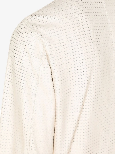 Shop Dolce & Gabbana Perforated Effect Zipped Jacket In Neutrals